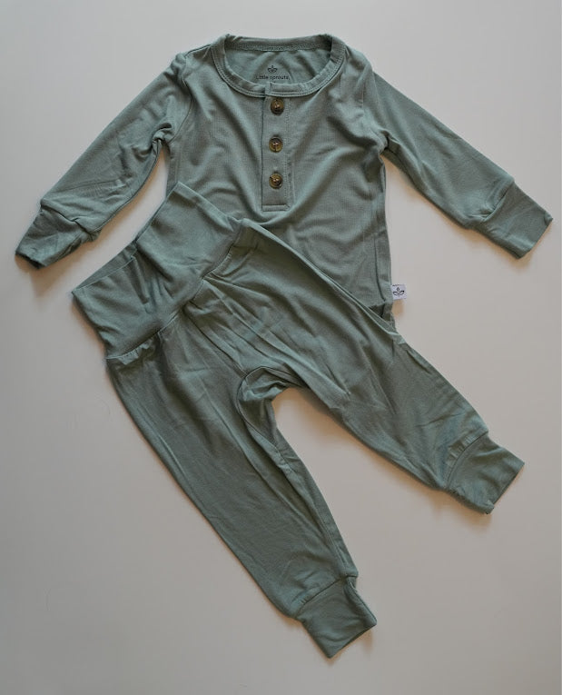 Little Sprouts Bamboo Two Piece Button Top