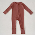 Sienna Brown Baby Romper - Soft Bamboo Comfort